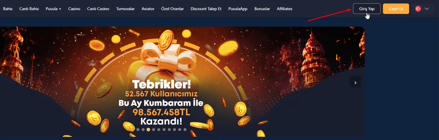 Adım 2: giriş butonuna tıklama